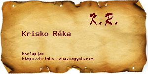 Krisko Réka névjegykártya